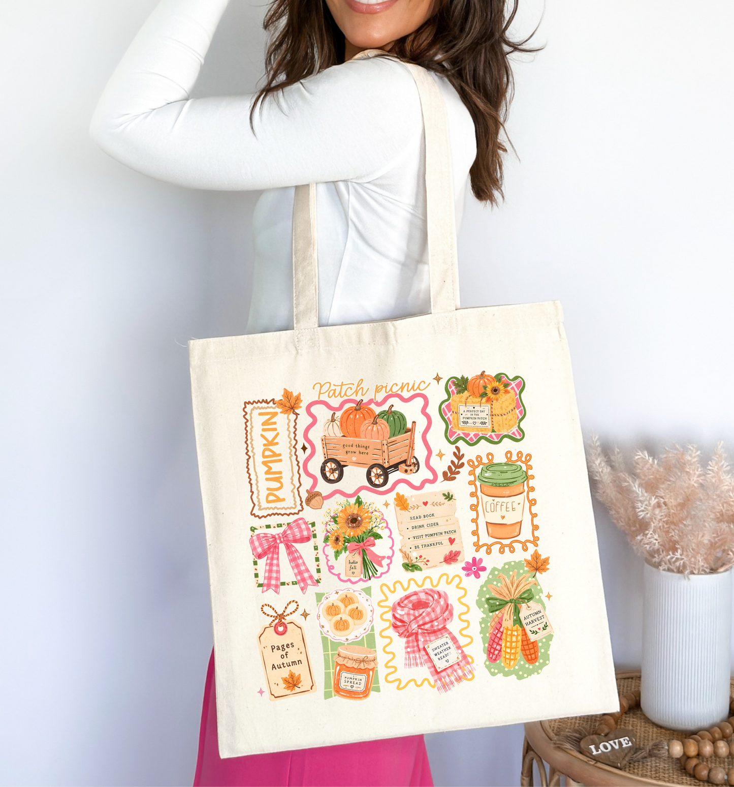 Pumpkin Patch Picnic Autumn Tote Bag 🎃🍂