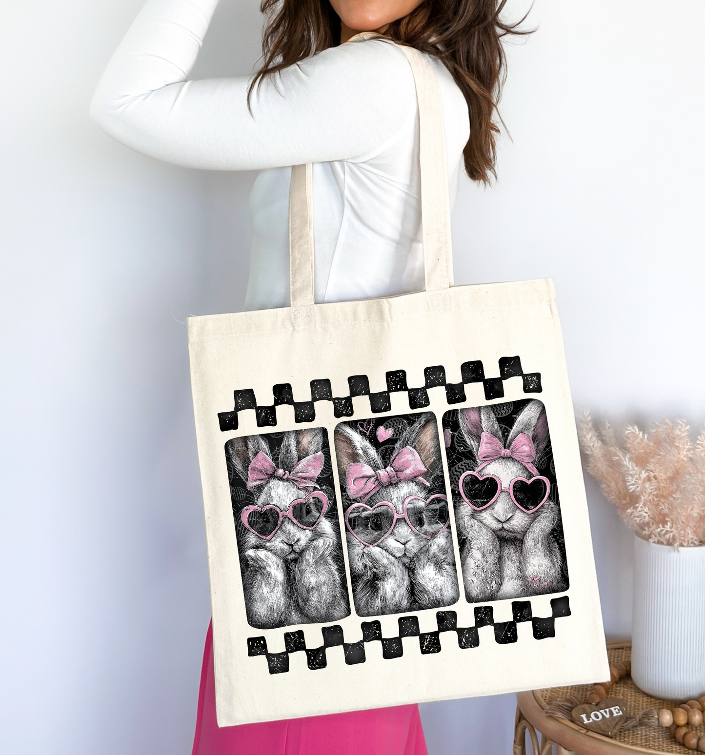 Cute Bunny Tote Bag 🐰🎀
