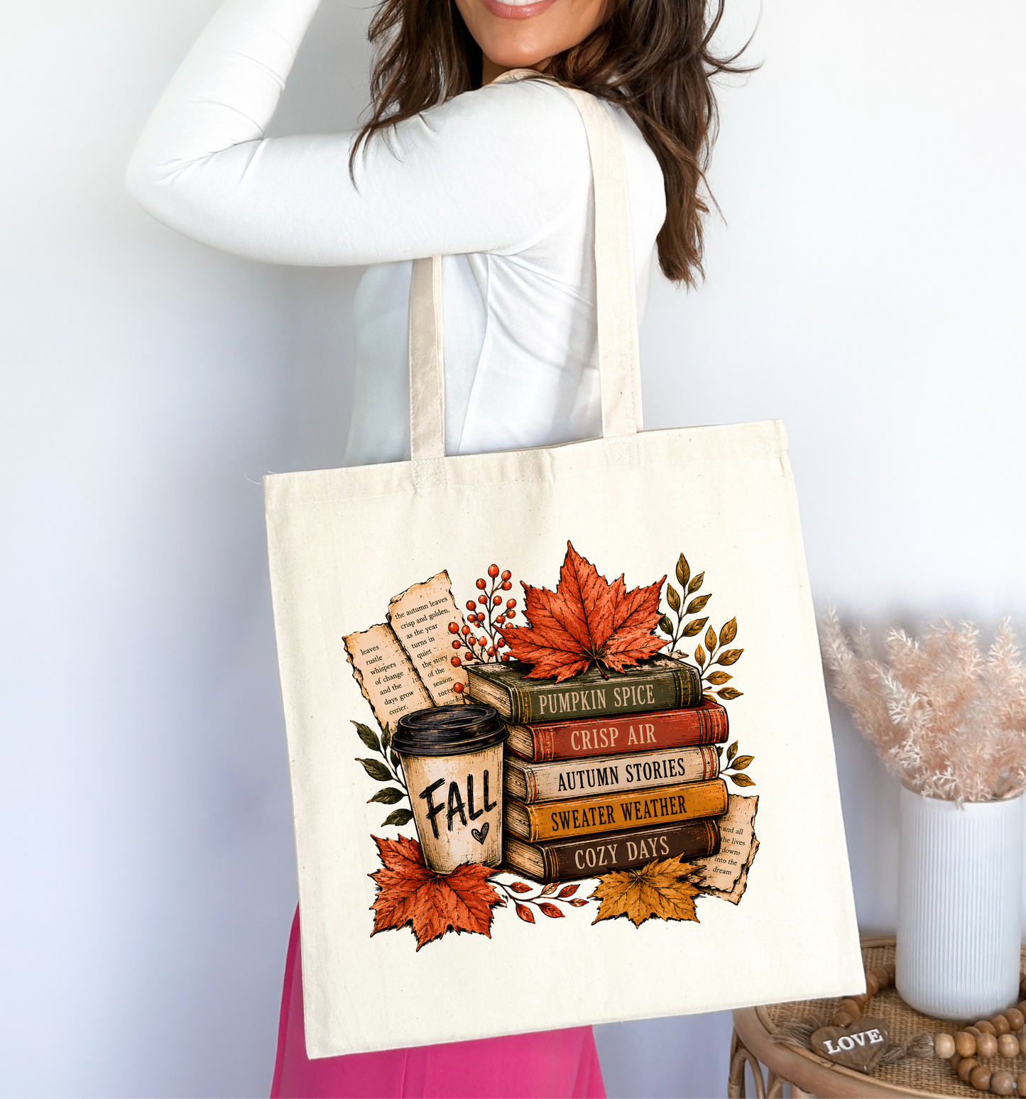 🍂 Fall Stories Bookish Tote Bag 📚